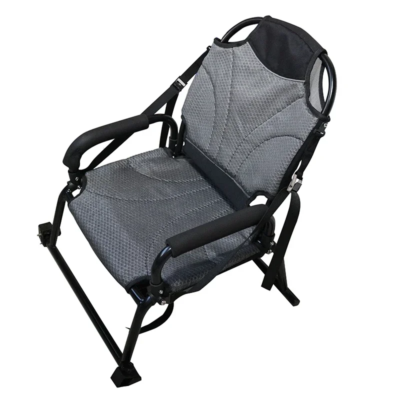 Fishing Boat Seat - 通気性の良いメッシュ素材を使用した、アームレスト付きのカヤック用釣り椅子。軽量で折りたたみ可能なアルミ製の交換用シートで、インフレータブルボートに最適。