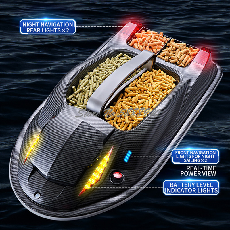 スマート音声放送RCベイトボート 500M 4KG積載 3つ - Fishing Boat Navigation Light のレビューと価格